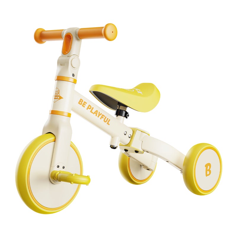 B.Duck - 3-in-1 Toddler Bike, Balance, Sliding, Tricycle Modes, Adjustable Seat & Handlebar, Indoor/Outdoor, White, 1.5-3 Y - Image 1
